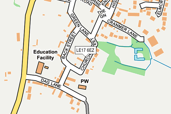 LE17 6EZ map - OS OpenMap – Local (Ordnance Survey)