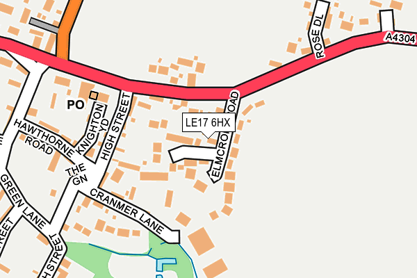 LE17 6HX map - OS OpenMap – Local (Ordnance Survey)