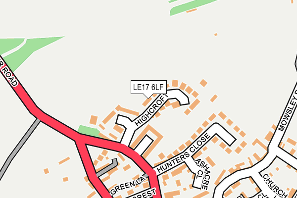 LE17 6LF map - OS OpenMap – Local (Ordnance Survey)