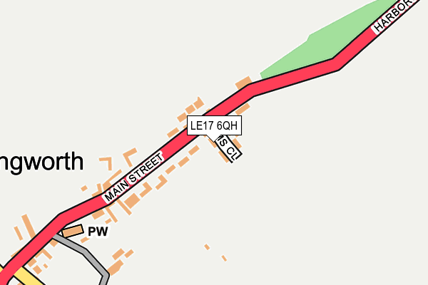 LE17 6QH map - OS OpenMap – Local (Ordnance Survey)