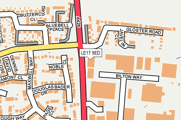 LE17 9ED map - OS OpenMap – Local (Ordnance Survey)