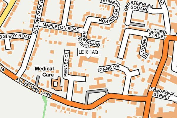 LE18 1AQ map - OS OpenMap – Local (Ordnance Survey)