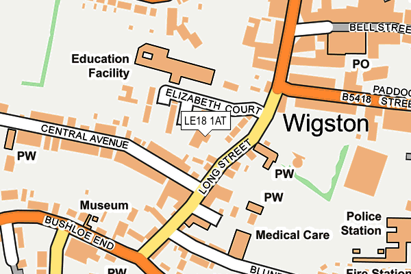 LE18 1AT map - OS OpenMap – Local (Ordnance Survey)