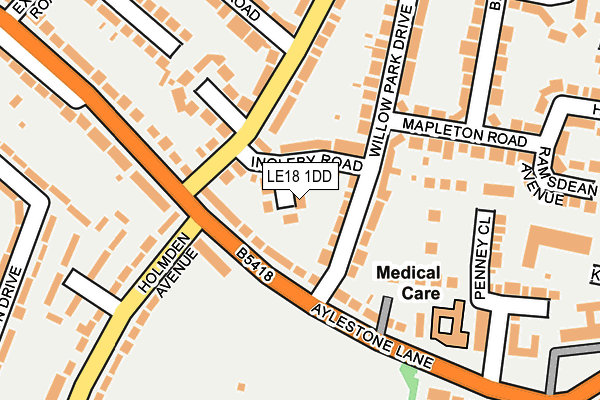 LE18 1DD map - OS OpenMap – Local (Ordnance Survey)