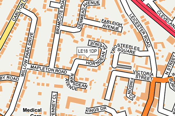 LE18 1DP map - OS OpenMap – Local (Ordnance Survey)