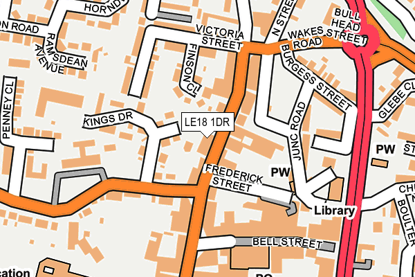 LE18 1DR map - OS OpenMap – Local (Ordnance Survey)
