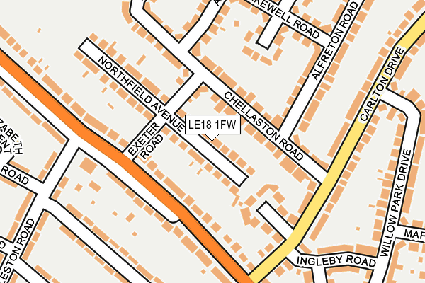 LE18 1FW map - OS OpenMap – Local (Ordnance Survey)