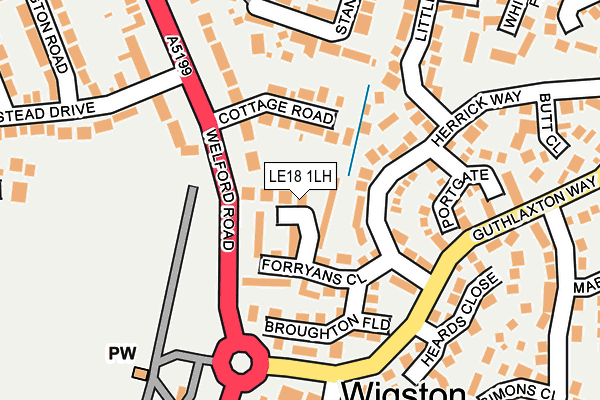 LE18 1LH map - OS OpenMap – Local (Ordnance Survey)