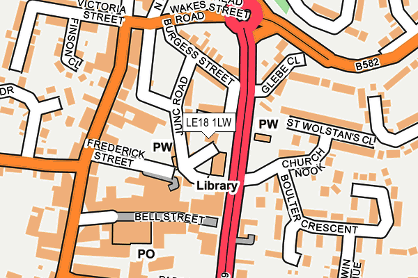 LE18 1LW map - OS OpenMap – Local (Ordnance Survey)
