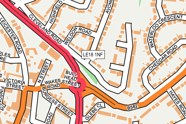 LE18 1NF map - OS OpenMap – Local (Ordnance Survey)