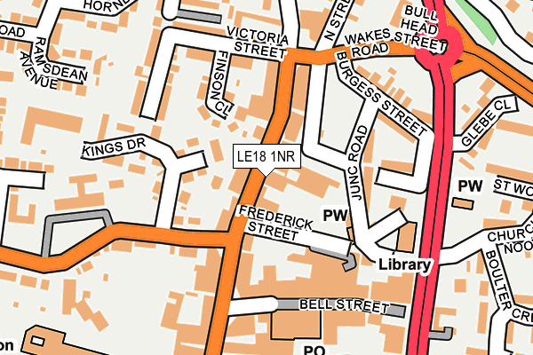 LE18 1NR map - OS OpenMap – Local (Ordnance Survey)