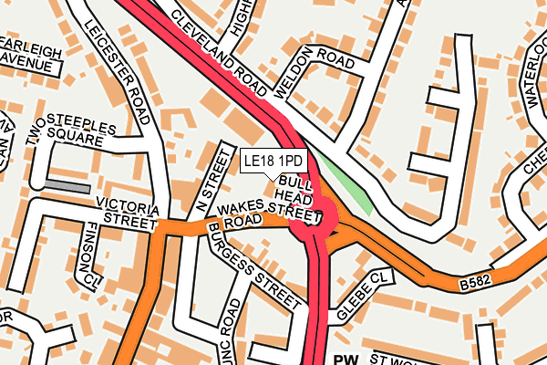 LE18 1PD map - OS OpenMap – Local (Ordnance Survey)