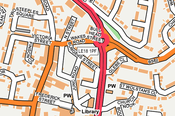 LE18 1PF map - OS OpenMap – Local (Ordnance Survey)