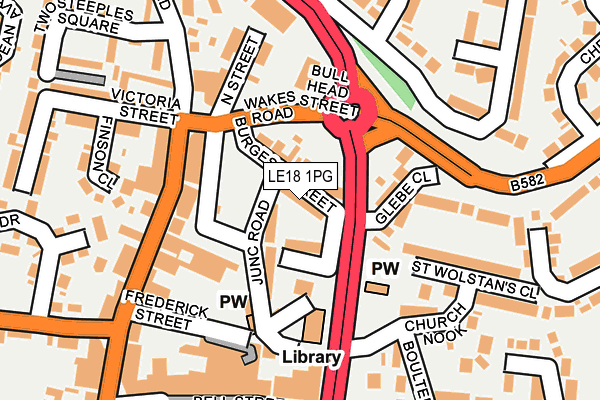 LE18 1PG map - OS OpenMap – Local (Ordnance Survey)