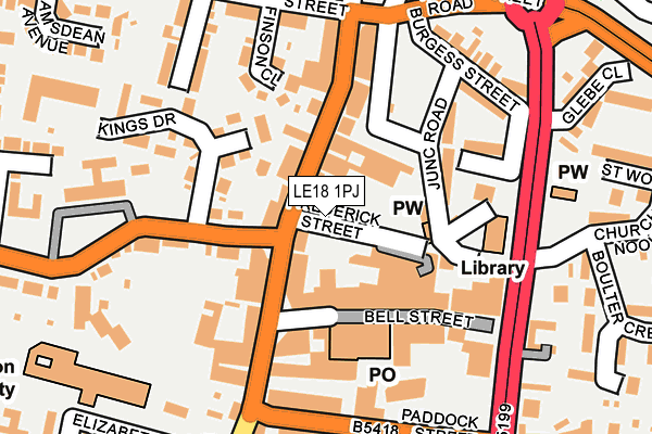 LE18 1PJ map - OS OpenMap – Local (Ordnance Survey)