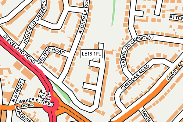 LE18 1PL map - OS OpenMap – Local (Ordnance Survey)