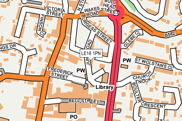LE18 1PN map - OS OpenMap – Local (Ordnance Survey)