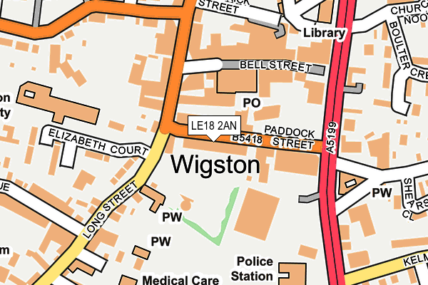 Map of WIGSTON LIMITED at local scale
