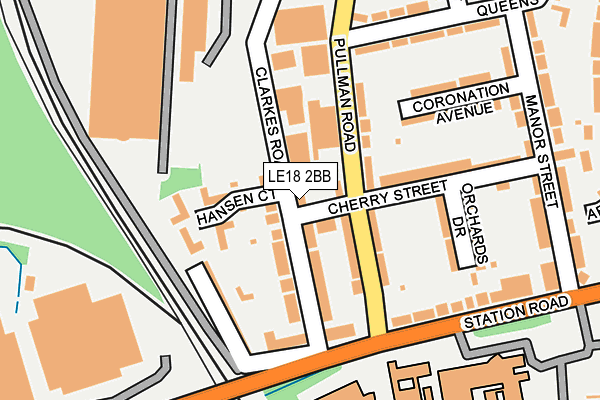 LE18 2BB map - OS OpenMap – Local (Ordnance Survey)