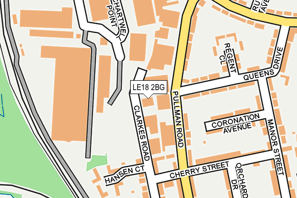LE18 2BG map - OS OpenMap – Local (Ordnance Survey)