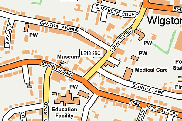 LE18 2BQ map - OS OpenMap – Local (Ordnance Survey)