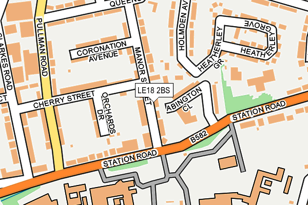 LE18 2BS map - OS OpenMap – Local (Ordnance Survey)