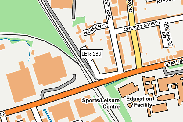LE18 2BU map - OS OpenMap – Local (Ordnance Survey)