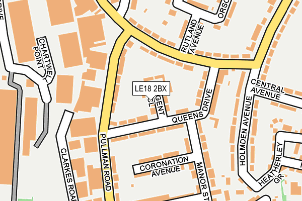 LE18 2BX map - OS OpenMap – Local (Ordnance Survey)