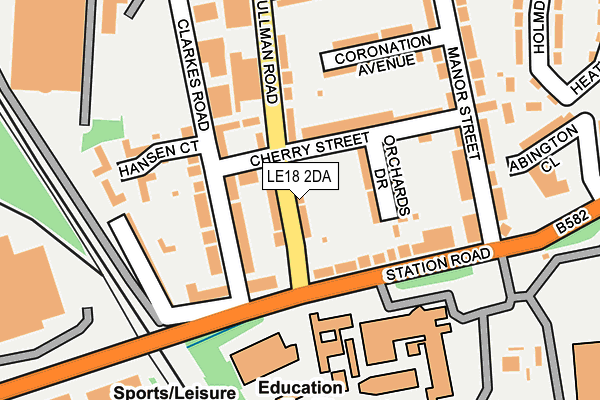 LE18 2DA map - OS OpenMap – Local (Ordnance Survey)
