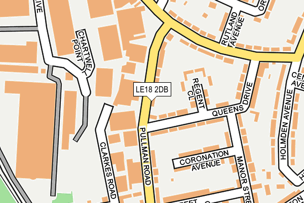 LE18 2DB map - OS OpenMap – Local (Ordnance Survey)