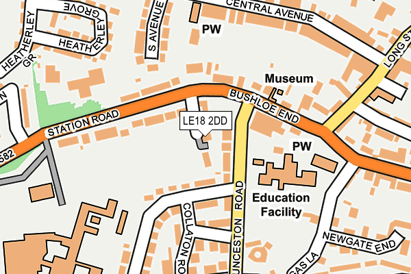 LE18 2DD map - OS OpenMap – Local (Ordnance Survey)