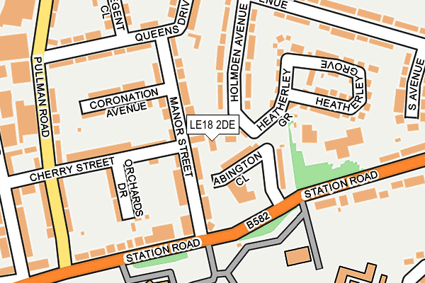 LE18 2DE map - OS OpenMap – Local (Ordnance Survey)