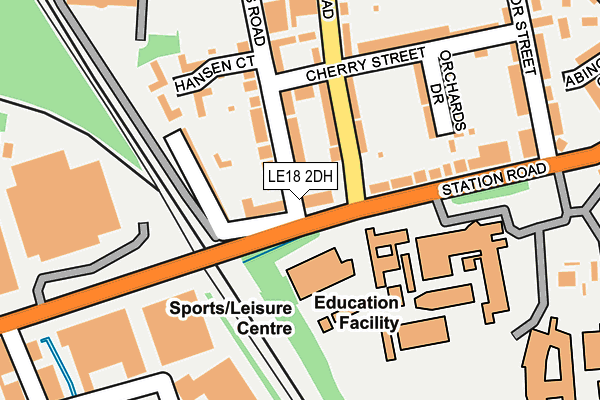 LE18 2DH map - OS OpenMap – Local (Ordnance Survey)