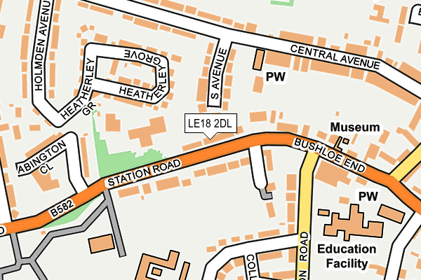 LE18 2DL map - OS OpenMap – Local (Ordnance Survey)