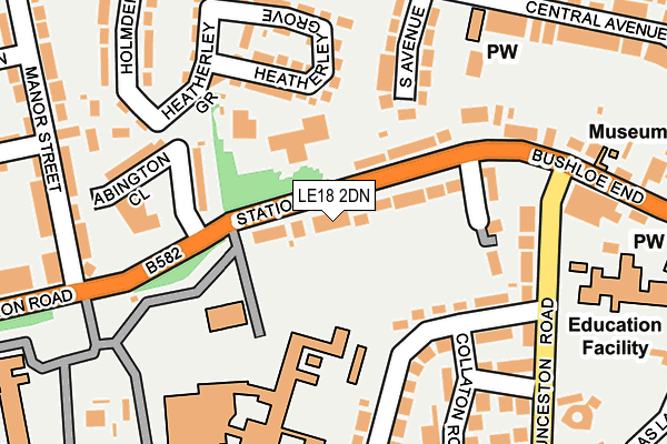 LE18 2DN map - OS OpenMap – Local (Ordnance Survey)