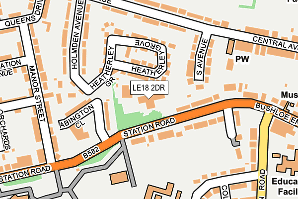 LE18 2DR map - OS OpenMap – Local (Ordnance Survey)