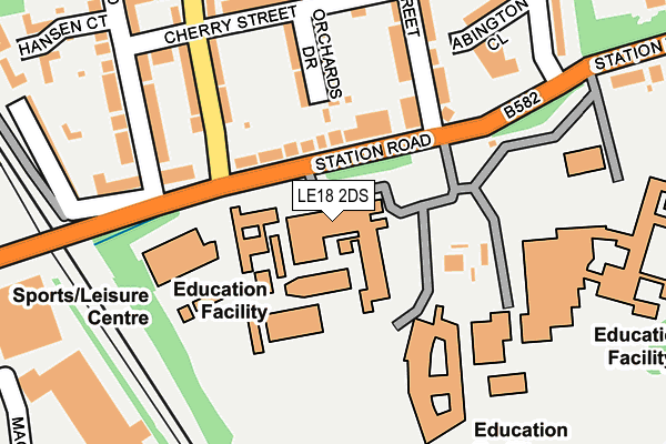 LE18 2DS map - OS OpenMap – Local (Ordnance Survey)