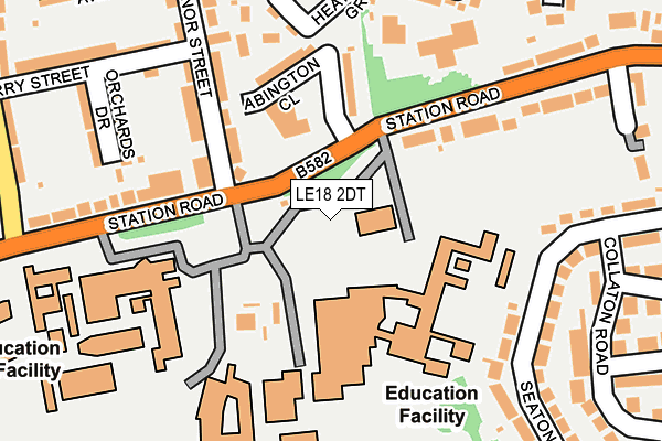 LE18 2DT map - OS OpenMap – Local (Ordnance Survey)