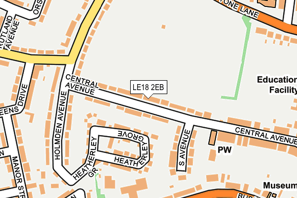 LE18 2EB map - OS OpenMap – Local (Ordnance Survey)