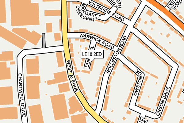 LE18 2ED map - OS OpenMap – Local (Ordnance Survey)