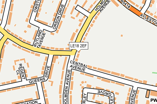 LE18 2EF map - OS OpenMap – Local (Ordnance Survey)