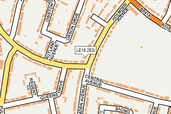 LE18 2EG map - OS OpenMap – Local (Ordnance Survey)