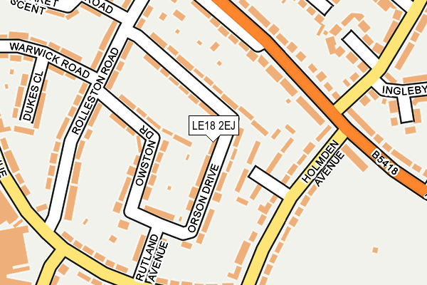 LE18 2EJ map - OS OpenMap – Local (Ordnance Survey)