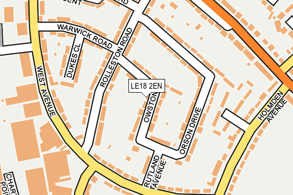 LE18 2EN map - OS OpenMap – Local (Ordnance Survey)