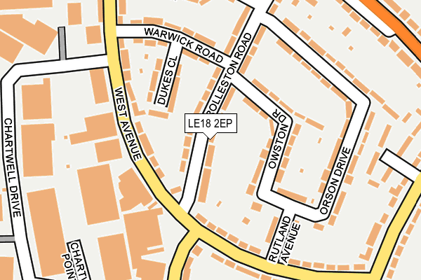 LE18 2EP map - OS OpenMap – Local (Ordnance Survey)
