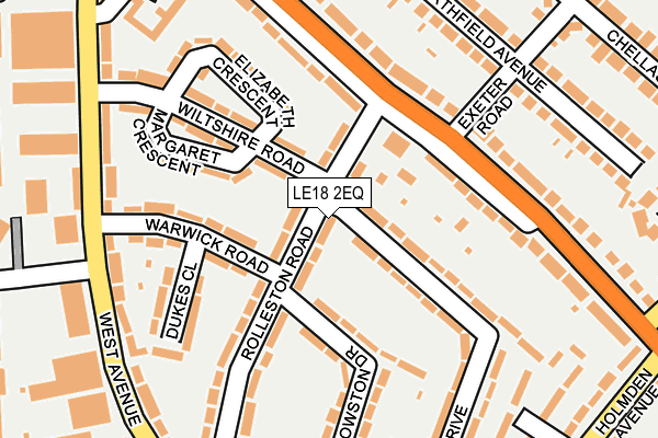 LE18 2EQ map - OS OpenMap – Local (Ordnance Survey)