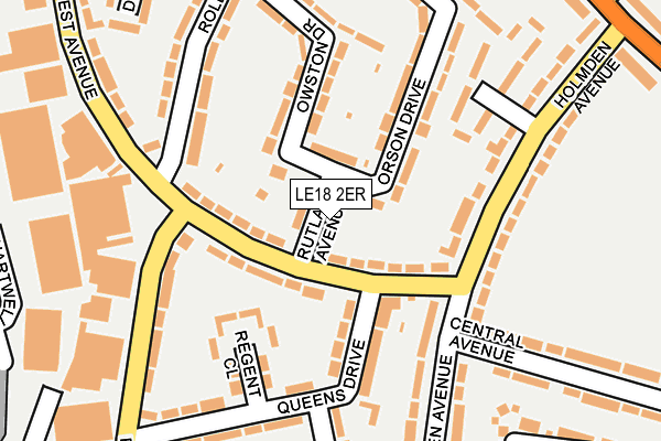 LE18 2ER map - OS OpenMap – Local (Ordnance Survey)