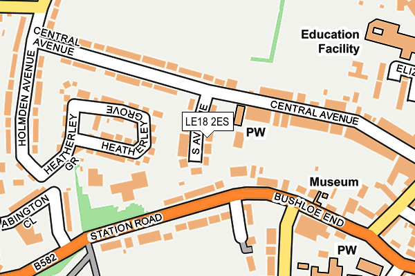 LE18 2ES map - OS OpenMap – Local (Ordnance Survey)