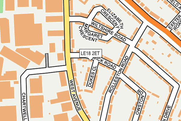 LE18 2ET map - OS OpenMap – Local (Ordnance Survey)