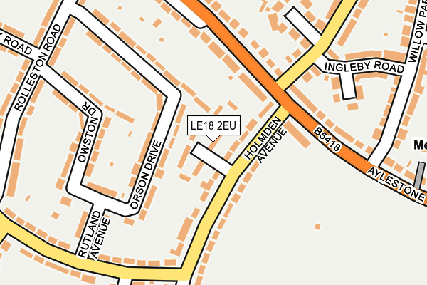 LE18 2EU map - OS OpenMap – Local (Ordnance Survey)
